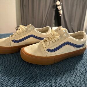 Vans Cream and Blue Sneakers